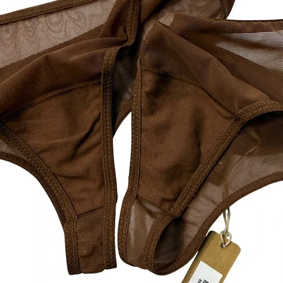 SKIMS Mesh Built Up Thong Lot of 2 Jasper XS - Picture 6 of 9